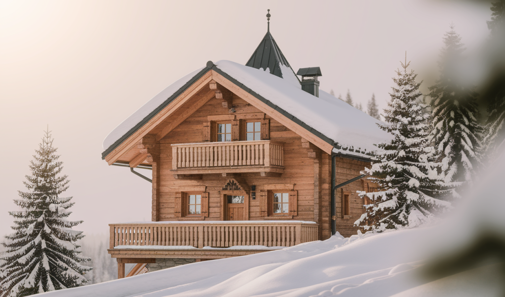 chalet-bois-montagne-neige-pins