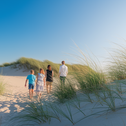 dunes-herbe-famille-ciel-bleu