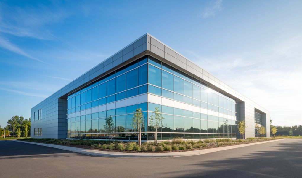 immeuble-moderne-fenetres-verdure-ciel-bleu