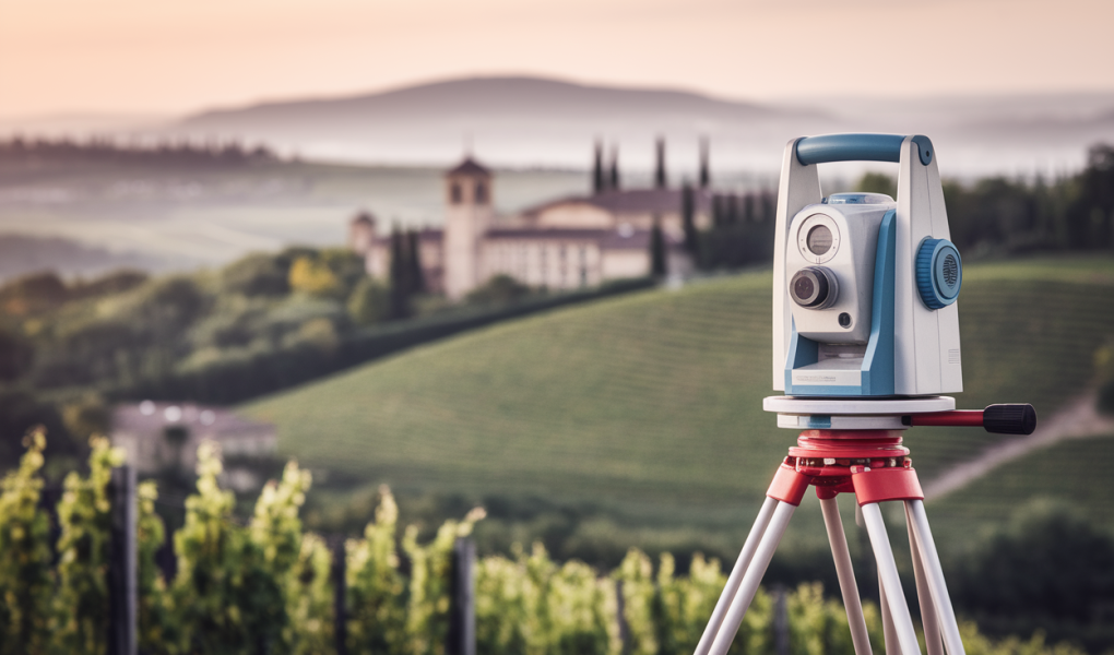 instrument-geodetique-trepied-vignobles-paysage