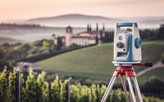 instrument-geodetique-trepied-vignobles-paysage