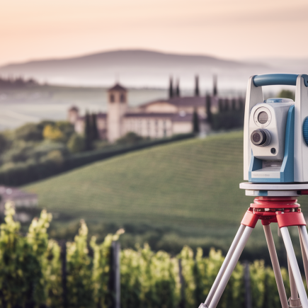 instrument-geodetique-trepied-vignobles-paysage