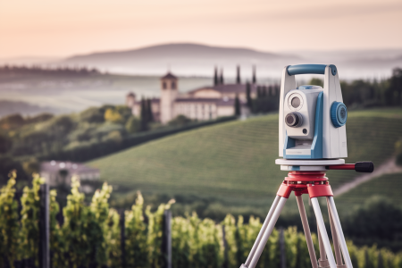 instrument-geodetique-trepied-vignobles-paysage