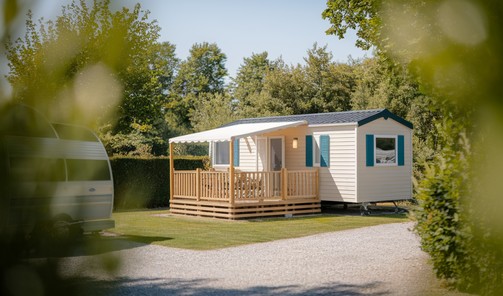 mobilhome-terrasse-verdure-ciel-bleu