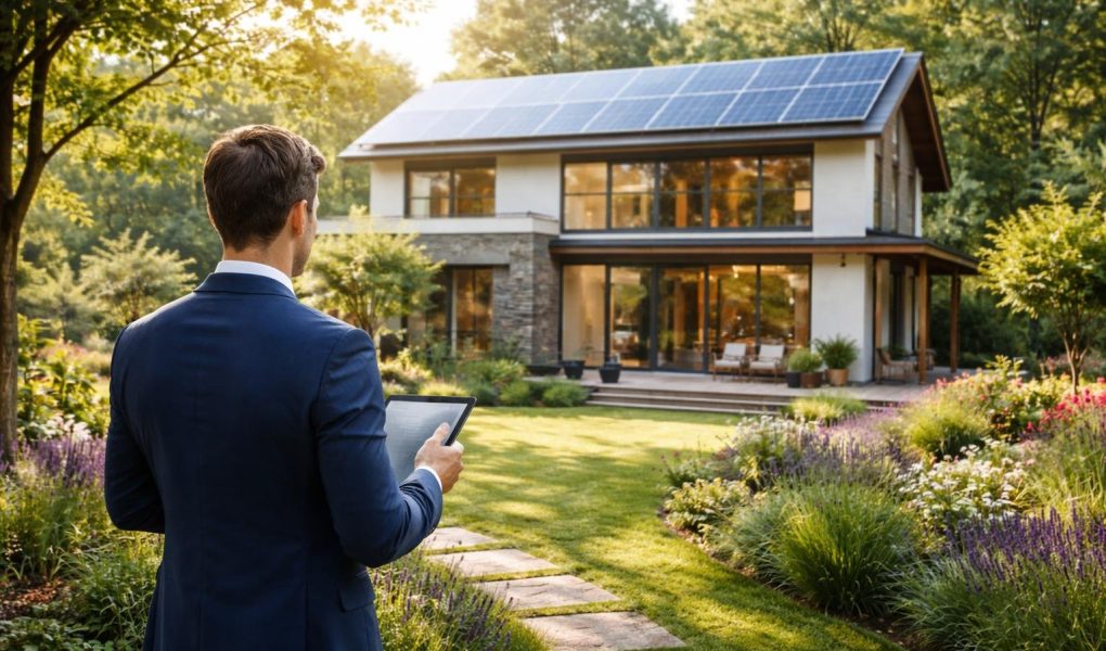 agent-immobilier-tablette-maison-ecologique