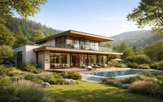 maison-moderne-paysage-verdoyant-façade