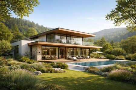 maison-moderne-paysage-verdoyant-façade