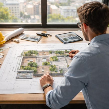 architecte-plans-outils-tablette-fenetre
