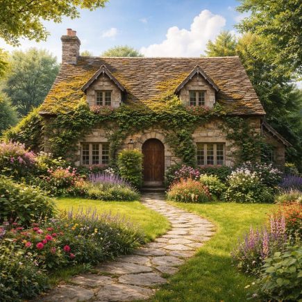 maison-pittoresque-ancienne-verdure-luxuriante