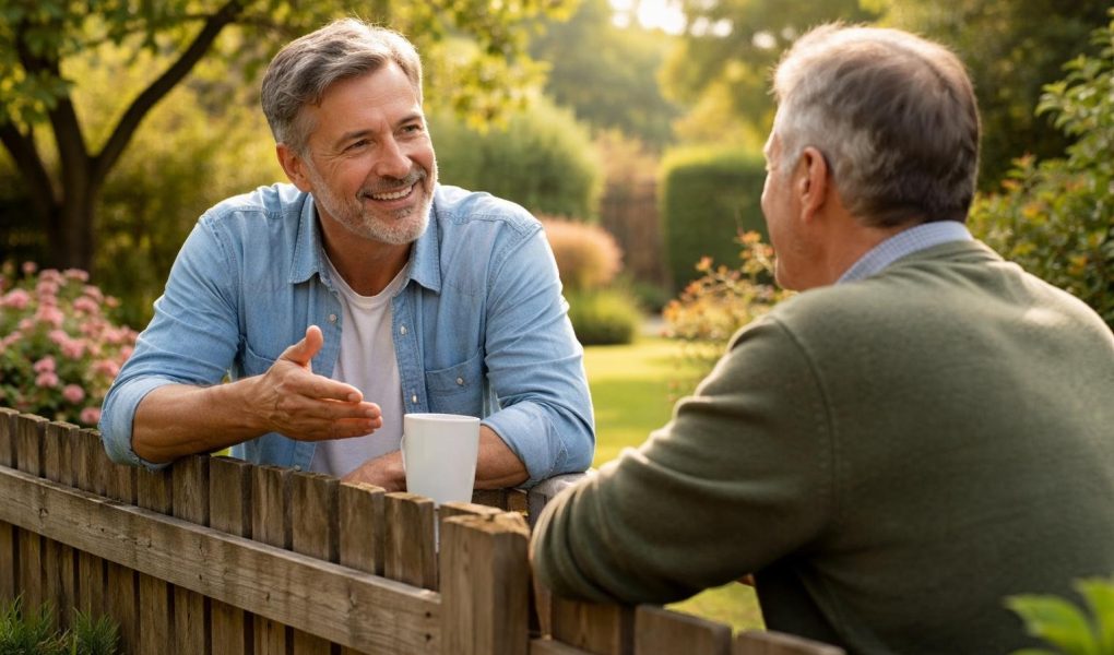 voisins-souriants-cloture-jardin-verdoyant