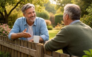 voisins-souriants-cloture-jardin-verdoyant